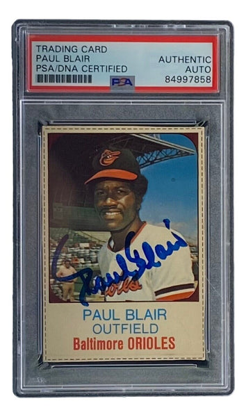 Paul Blair Signed Baltimore Orioles 1975 Hostess #12 Trading Card PSA/DNA