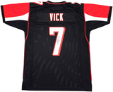 ATLANTA FALCONS MICHAEL VICK AUTOGRAPHED BLACK JERSEY BECKETT BAS WITNESS 230182