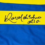 Autographed/Signed RONALDINHO FC Barcelona Blue Soccer Jersey Beckett BAS COA