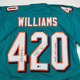Autographed/Signed Ricky Williams Smoke Weed Everyday Puff Puff Jersey BAS COA