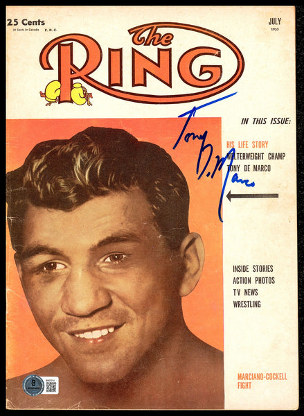 Tony De Marco Autographed Signed Ring Magazine Beckett BAS QR #BM37214