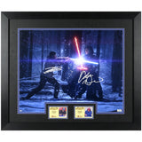 John Boyega, Adam Driver Autographed Star Wars Force Awakens 16x20 Framed Photo