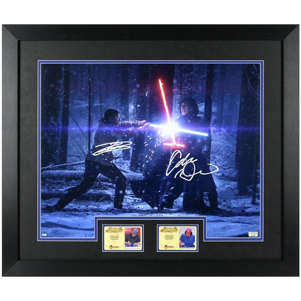 John Boyega, Adam Driver Autographed Star Wars Force Awakens 16x20 Framed Photo