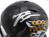 Travis Etienne Autographed Jaguars Black Speed Mini Helmet (Smudged) JSA AR44764