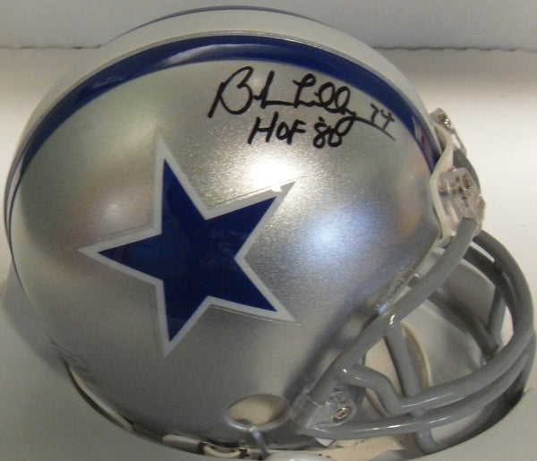 Cowboys Hall of Famer BOB LILLY Signed Riddell Mini Helmet AUTO w/ HOF '80