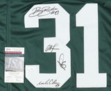 Super Bowl XXXI Packers Jersey Signed by Freeman, Rison, Brooks & Chmura JSA COA