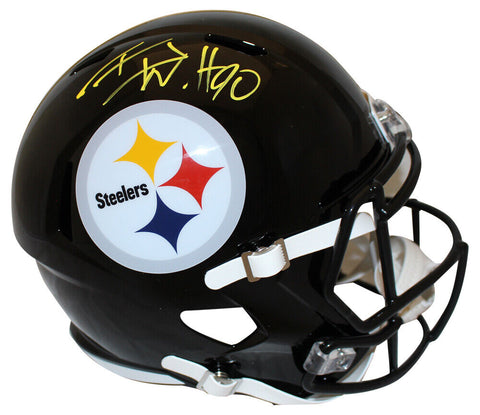 TJ Watt Autographed/Signed Pittsburgh Steelers F/S Speed Helmet Beckett 35400