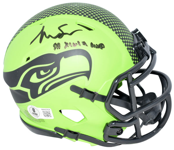 MALCOLM SMITH SIGNED SEATTLE SEAHAWKS RAVE SPEED MINI HELMET W/ SB XLVIII MVP