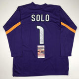 Autographed/Signed Hope Solo Purple Long Sleeve Soccer Team USA Jersey JSA COA