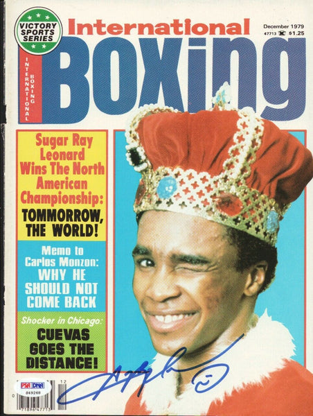 Sugar Ray Leonard Autographed International Boxing Magazine Cover PSA/DNA S49268