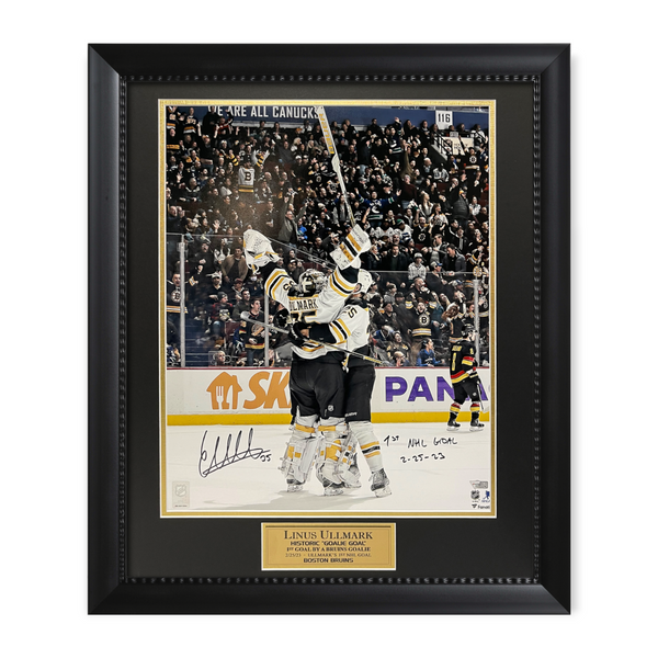 Linus Ullmark Signed Autographed Photo w/ Inscription Framed to 23x27 Fanatics