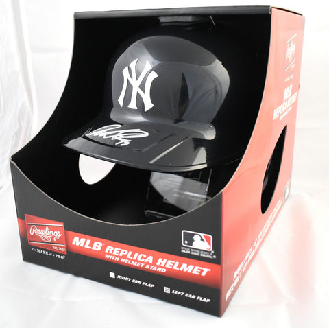 Jazz Chisholm Jr. Autographed Yankees F/S Replica Helmet w/Stand- Beckett W Holo