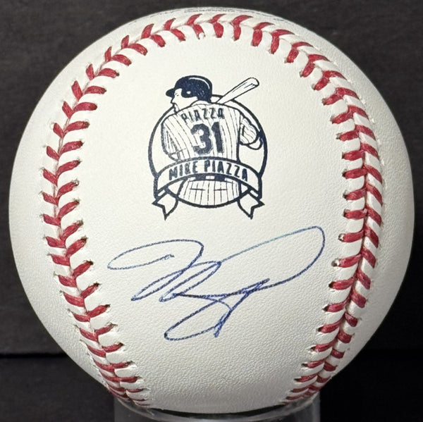 Mike Piazza Signed #31 Retirement Logo Baseball MLB & Fanatics Coa Ny Mets HOF