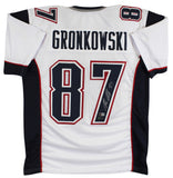 Rob Gronkowski Authentic Signed White Pro Style Jersey Autographed BAS Witnessed
