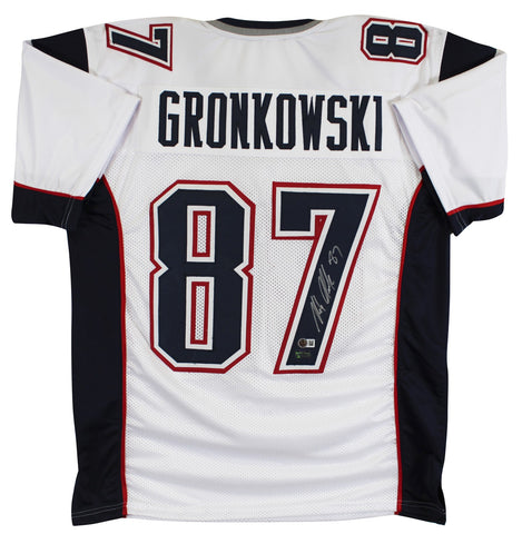 Rob Gronkowski Authentic Signed White Pro Style Jersey Autographed BAS Witnessed