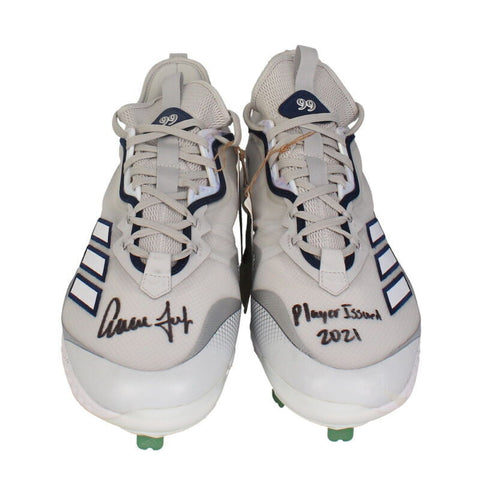 Aaron Judge Autographed "Player Issued 2021" Blue / Gray Adidas Cleats Fanatics