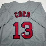 Autographed/Signed Alex Cora Boston Grey Baseball Jersey JSA COA