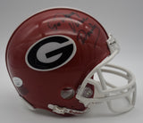 Vince Dooley Georgia Signed/Inscribed Mini Football Helmet JSA 211976