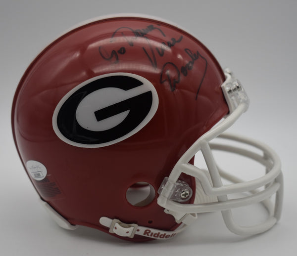 Vince Dooley Georgia Signed/Inscribed Mini Football Helmet JSA 211976