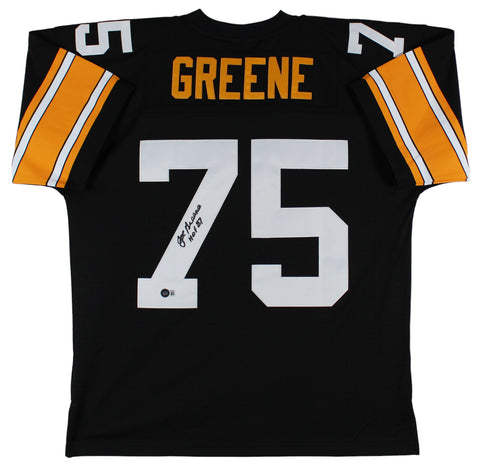 Steelers Joe Greene "HOF 87" Signed Black M&N 1976 TB Jersey BAS Witnessed