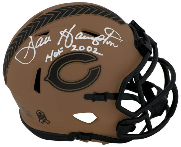 Dan Hampton Signed Bears 2023 SALUTE Riddell Speed Mini Helmet w/HOF - (SS COA)