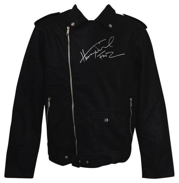 Henry Winkler Signed WULFUL Men's Faux Leather Biker Jacket w/Fonz -SCHWARTZ COA