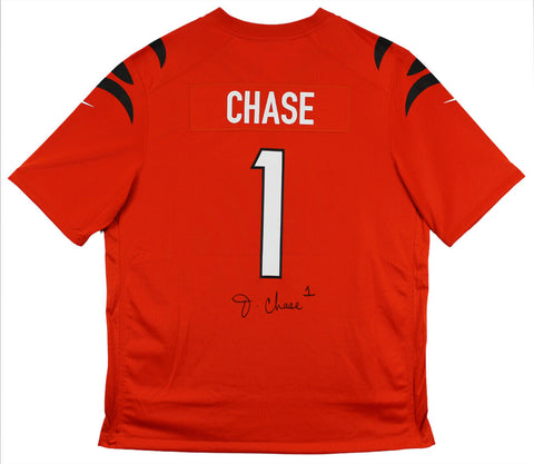Bengals Ja'Marr Chase Authentic Signed Orange Nike Game Jersey BAS Witnessed