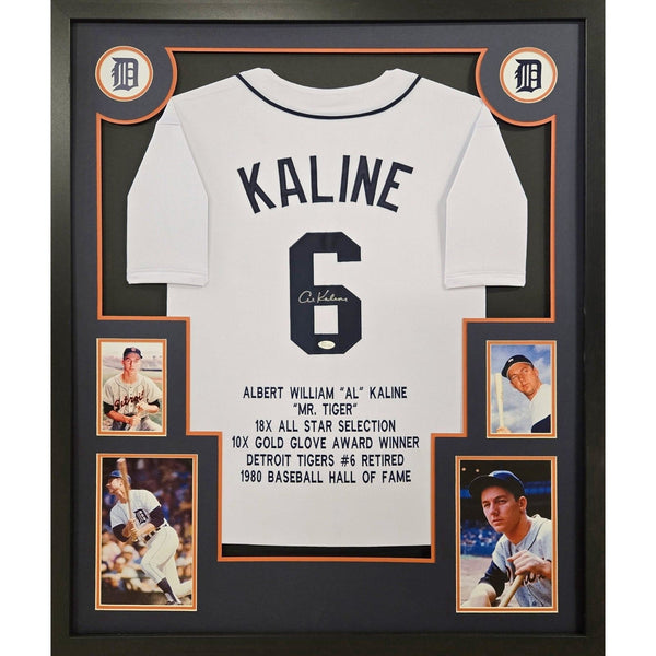 Al Kaline Autographed Signed Framed Stat Detroit Tigers Jersey JSA