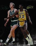 Larry Bird & Magic Johnson Autographed Lakers/Celtics 16x20 Photo BAS 40019