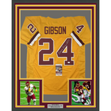 FRAMED Autographed/Signed ANTONIO GIBSON 33x42 Washington Yellow Jersey JSA COA