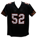 Ray Lewis Autographed/Signed College Style Black XL Jersey Beckett 36495