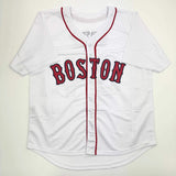 Autographed/Signed David Ortiz Boston White Baseball Jersey JSA COA