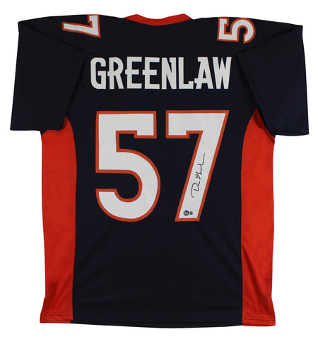 Dre Greenlaw Authentic Signed Navy Pro Style Jersey Autographed BAS Witnessed
