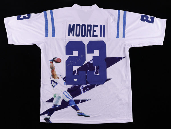 Kenny Moore Signed Colts Photo Jersey (JSA COA) Indianapolis Secondary D.B.