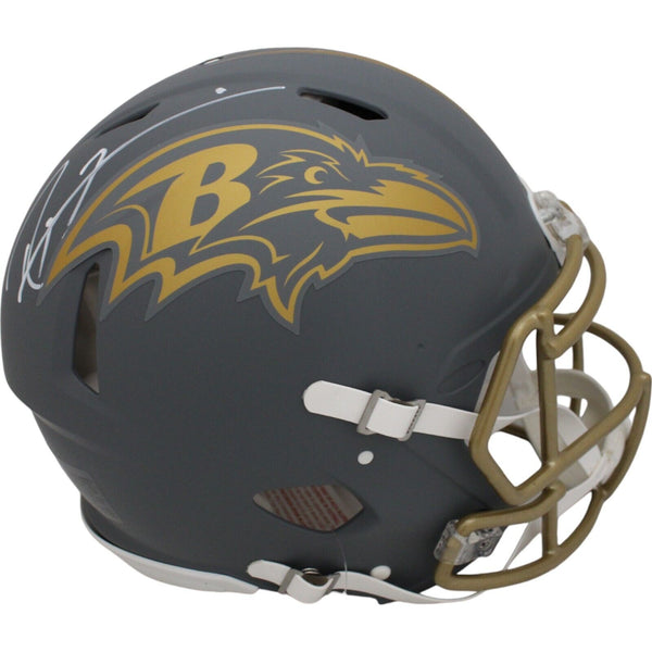 Ray Lewis Autographed Baltimore Ravens Authentic Slate Helmet Beckett 48033