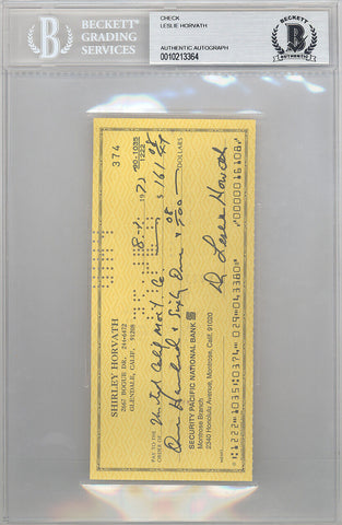 Les Horvath Autographed 3x6 Check Ohio State Buckeyes Heisman Beckett #10213364