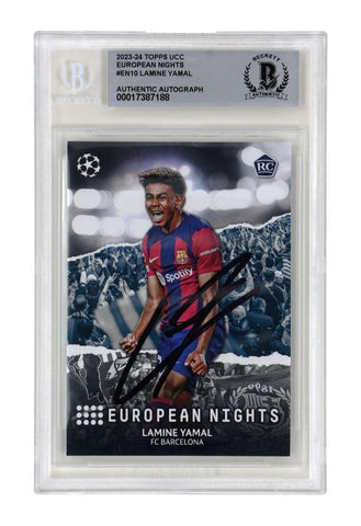 Lamine Yamal Signed 2023-24 Topps European Nights Rookie Card - BGS Authentic