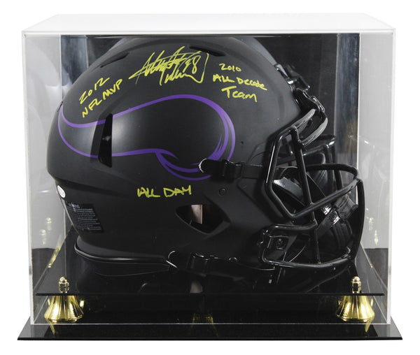 Adrian Peterson "3x Insc" Signed Eclipse Proline F/S Speed Helmet W/ Case BAS W