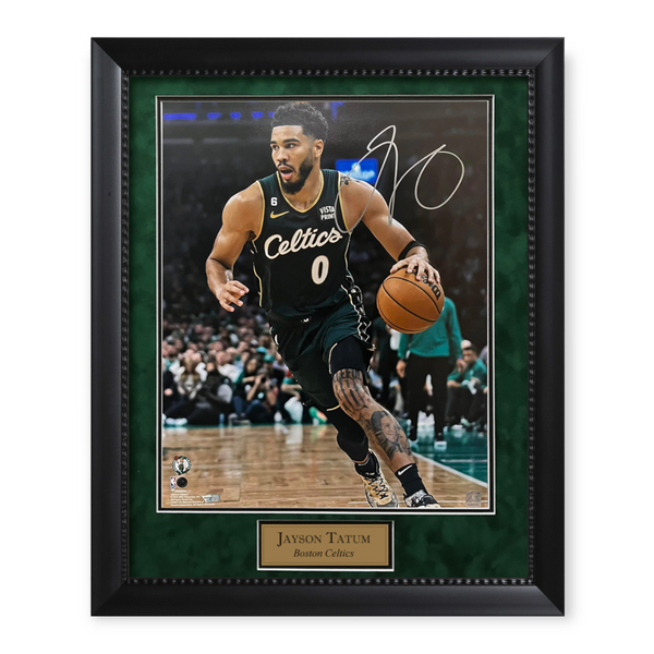 Jayson Tatum Signed Autographed "City Edition" Photo Framed To 20x24 Fanatics