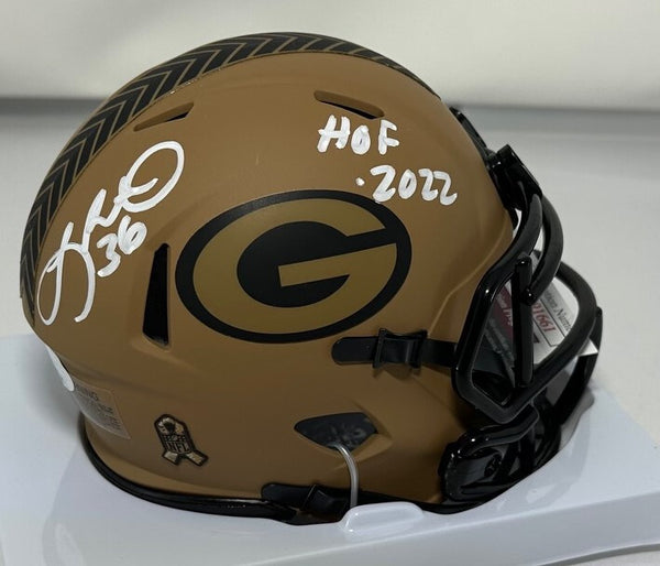 Packers LEROY BUTLER Signed 2023 SALUTE SERVICE Speed Mini Helmet AUTO w/HOF-JSA