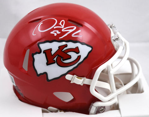 Derrick Johnson Autographed Kansas City Chiefs Speed Mini Helmet- Beckett W Holo