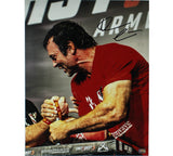 Devon Larratt Signed Unframed 16x20 Arm Wrestling Photo - Red Shirt