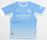 Rayan Cherki Autographed Manchester City Home Soccer Jersey #10 - Beckett *M