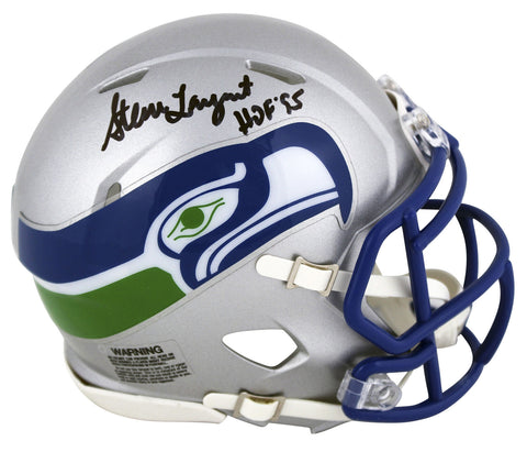 Seahawks Steve Largent "HOF 95" Signed 83-01 TB Speed Mini Helmet BAS Witnessed
