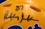 Rickey Jackson Autographed Yellow Mini Speed Football Helmet Pitt JSA