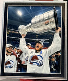 Nathan MacKinnon Autographed Avalanche White Jersey Deluxe Framed | Fanatics COA