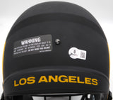 Kyren Williams Autographed Eclipse Black Full Size Helmet Rams Beckett BM06073