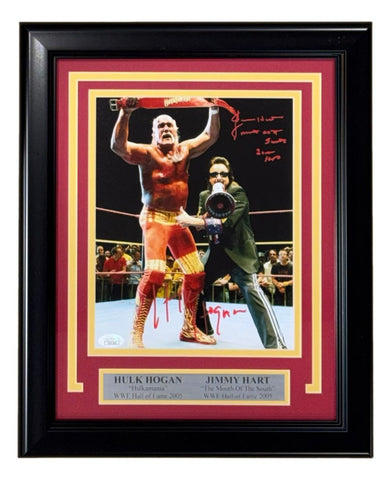 Hulk Hogan Jimmy Hart Signed Framed 8x10 WWE Wrestling Photo JSA Hologram