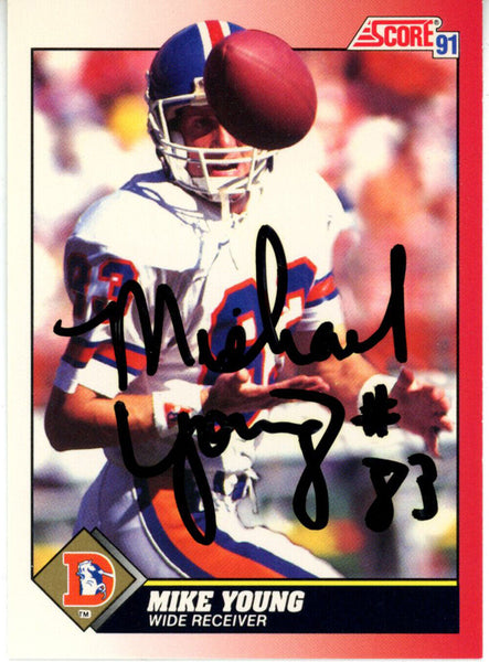 Mike Young Autographed 1991 Score #185 Trading Card Beckett 44801