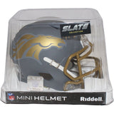 Peyton Manning Autographed Denver Broncos Slate Mini Helmet FAN 43694